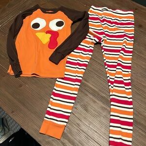 Kids turkey pjs sz 7